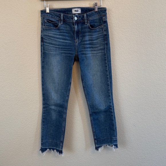 Paige Skyline Skinny Crop Denim Jean Blue Size 29 - Picture 3 of 12